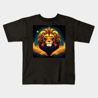 Majestic Lion in the Night Sky Art Kids T-Shirt